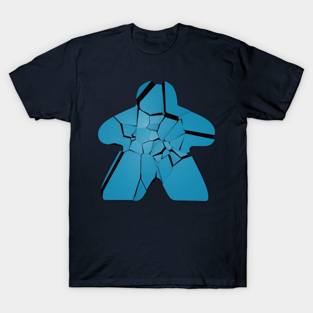 The Broken Meeple (blue) T-Shirt by TONYSTUFF